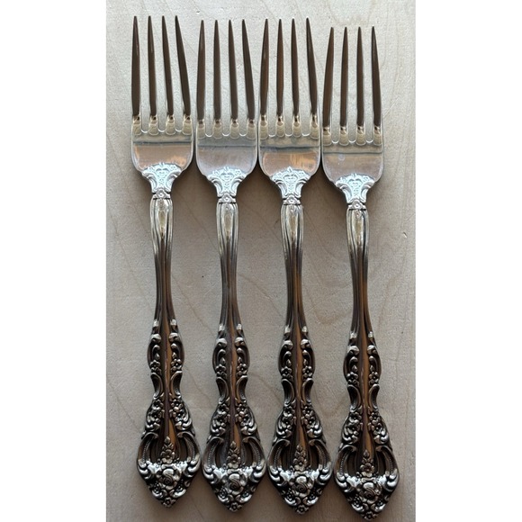 Oneida Other - Oneida Michelangelo Stainless Flatware Cube LOT of 4 Dinner Forks 7 1/4"